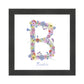 Letter B wildflowers print