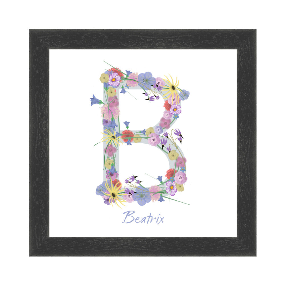 Letter B wildflowers print