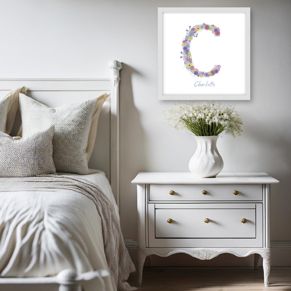 Letter C wildflowers print