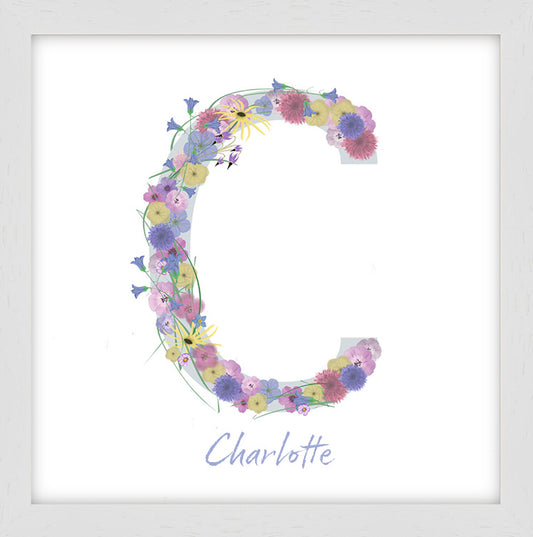 Letter C wildflowers print