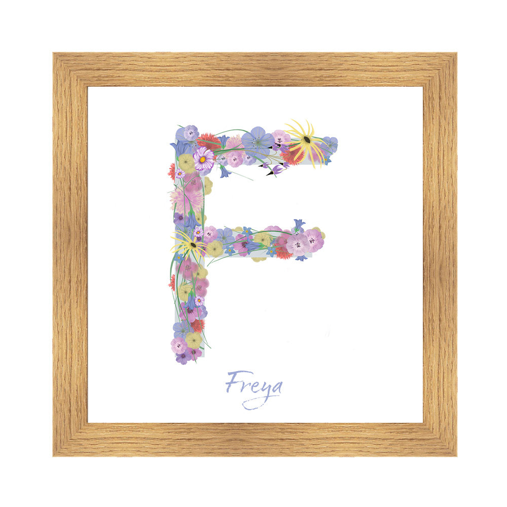 Letter F wildflowers print