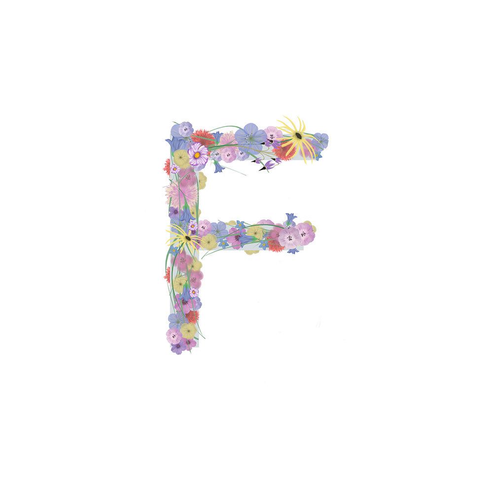 Letter F wildflowers print