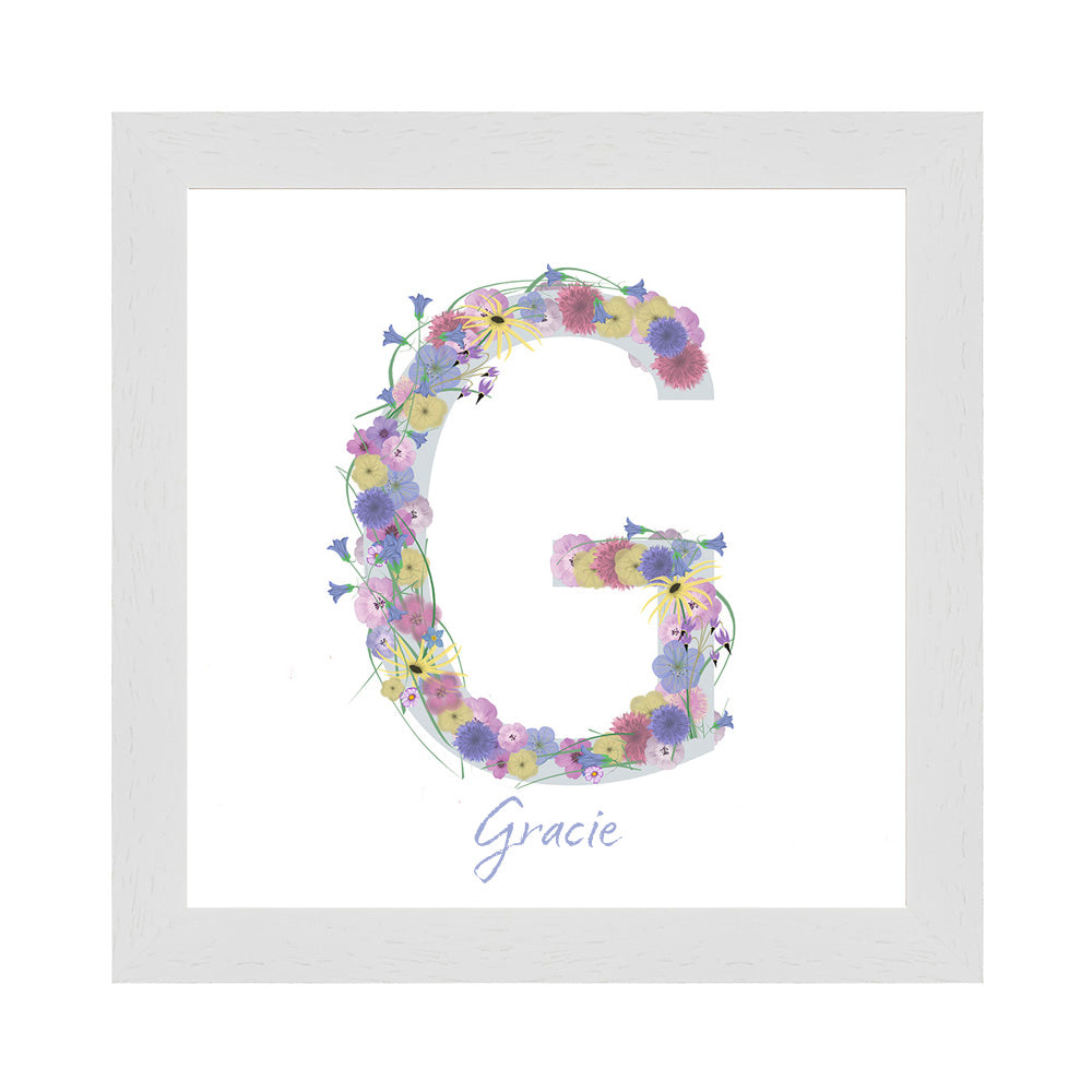 Letter G wildflowers print