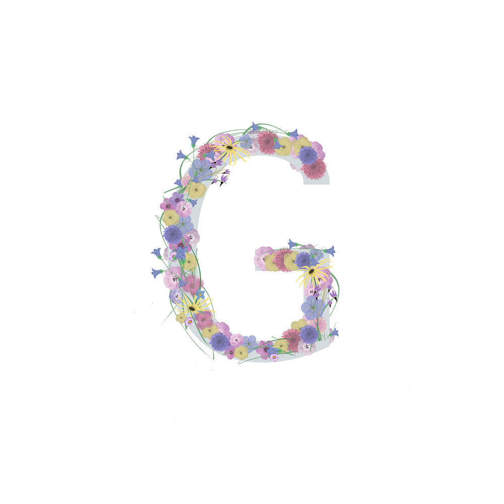 Letter G wildflowers print