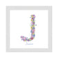 Letter J wildflowers print