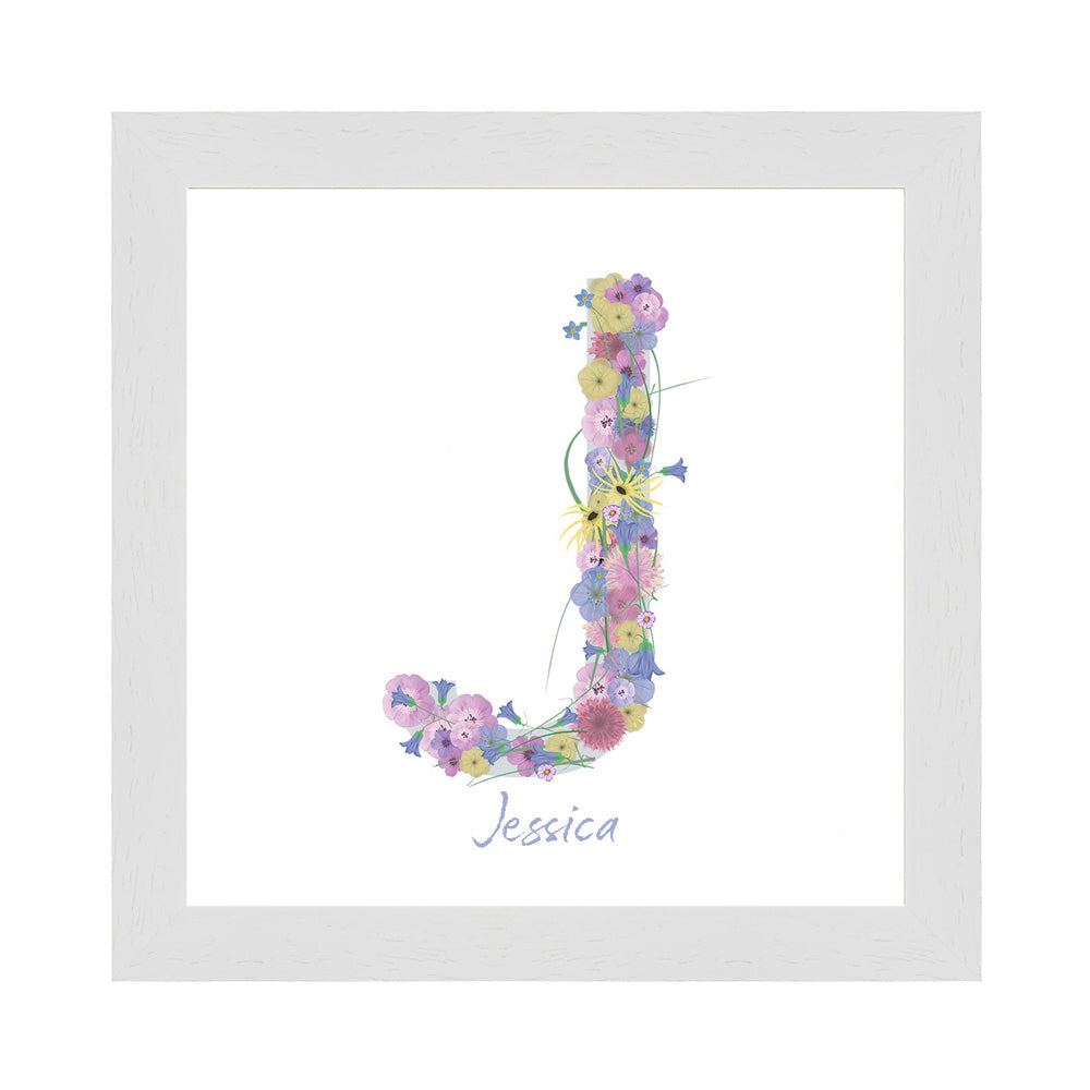 Letter J wildflowers print