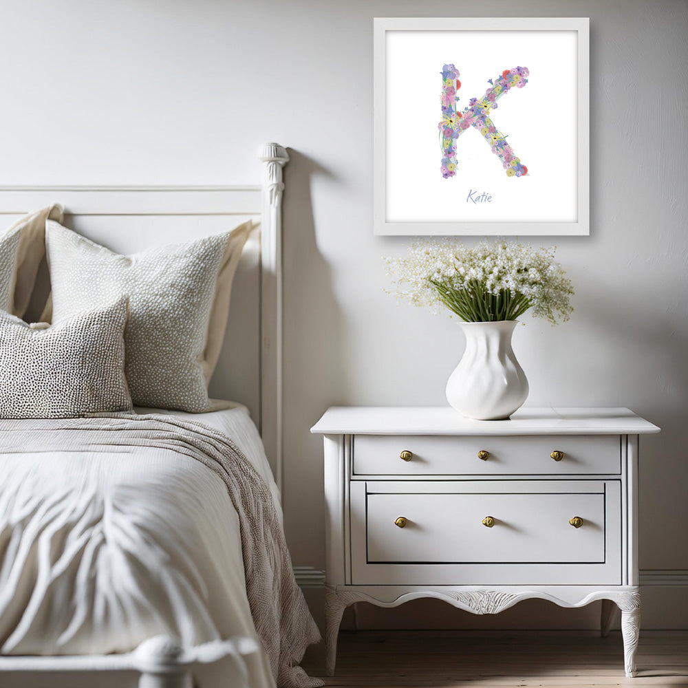 Letter K wildflowers print