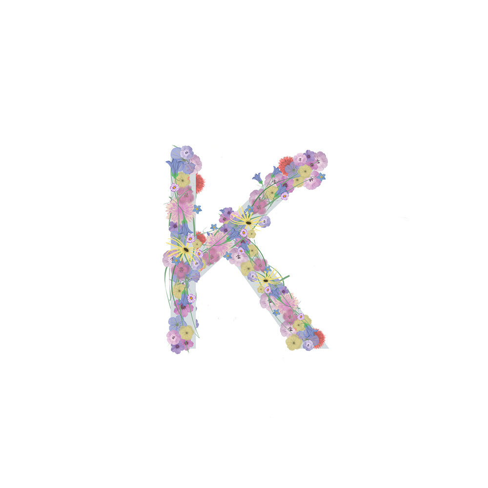 Letter K wildflowers print