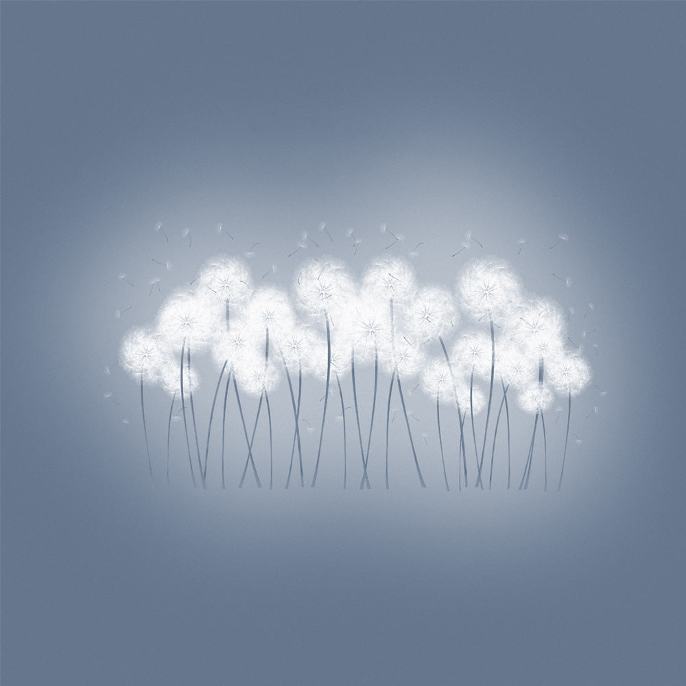 Mist in the Dandelion wood print