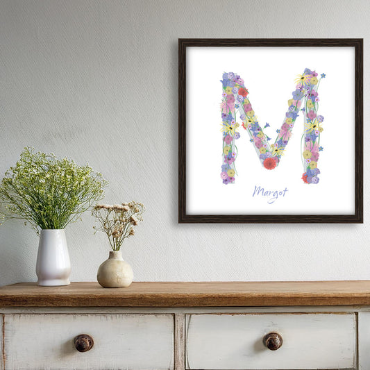 Letter M wildflowers print