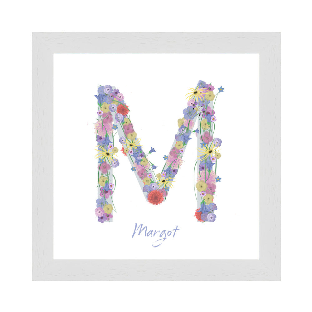 Letter M wildflowers print