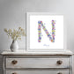 Letter N wildflowers print