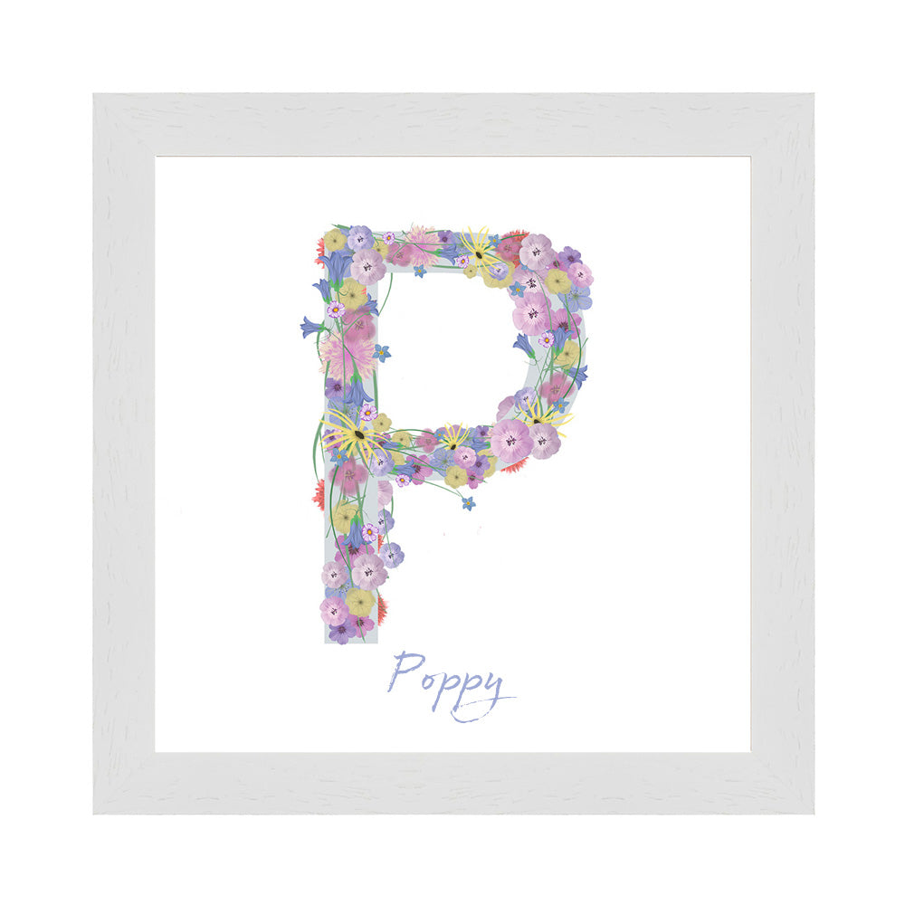 Letter P wildflowers print