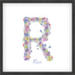 Letter R wildflowers print