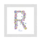 Letter R wildflowers print