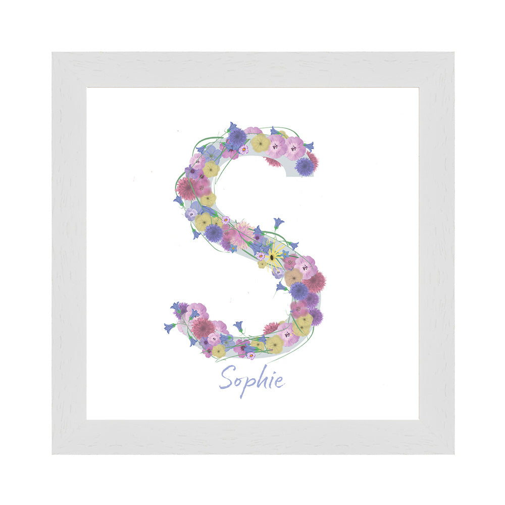 Letter S wildflowers print