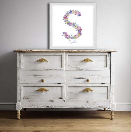 Letter S wildflowers print