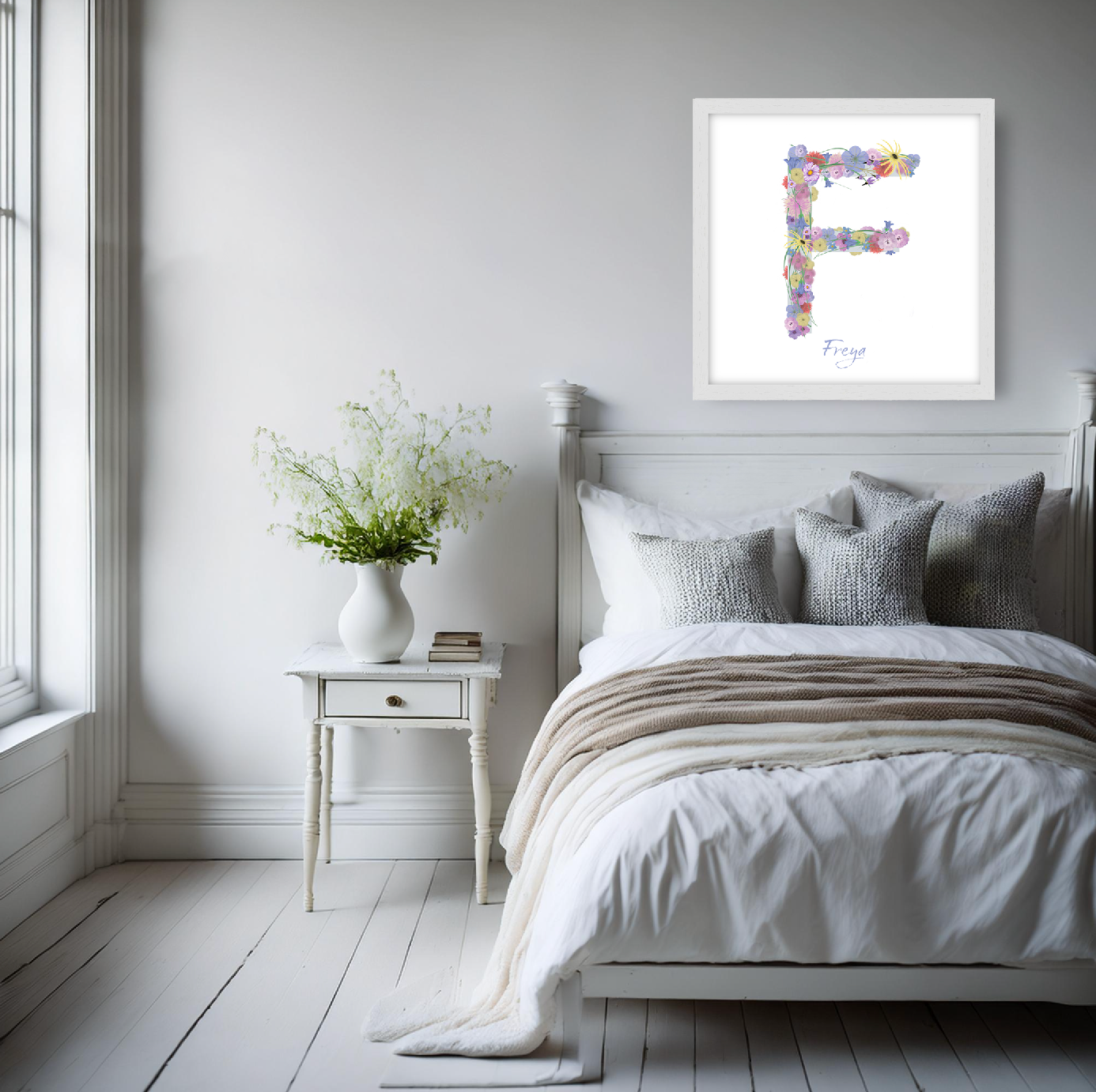 Letter F wildflowers print