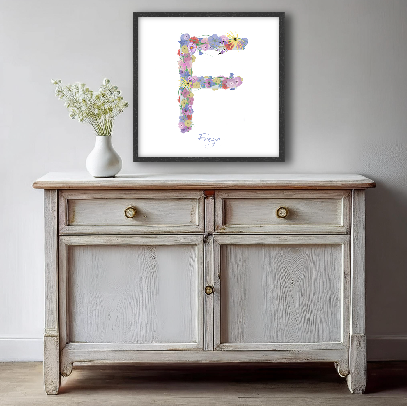 Letter F wildflowers print