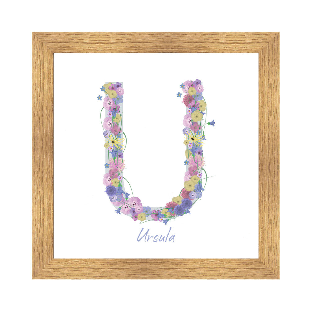 Letter U wildflowers print