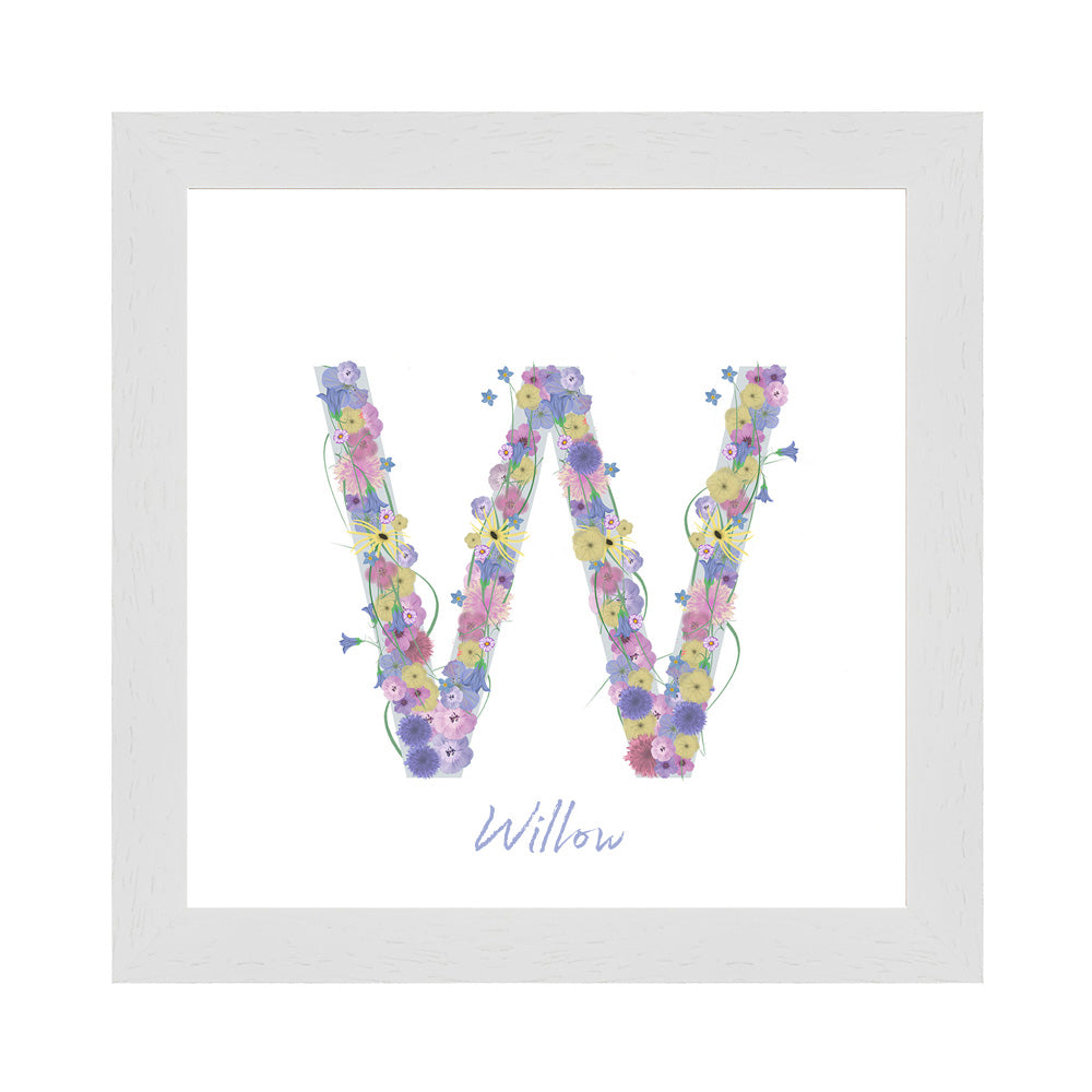 Letter W wildflowers print