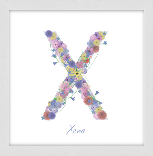 Letter X wildflowers print