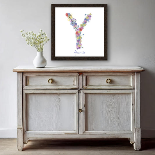 Letter Y wildflowers print