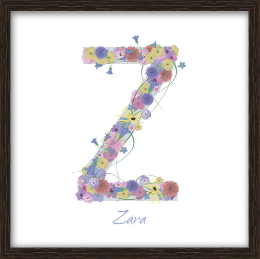 Letter Z wildflowers print